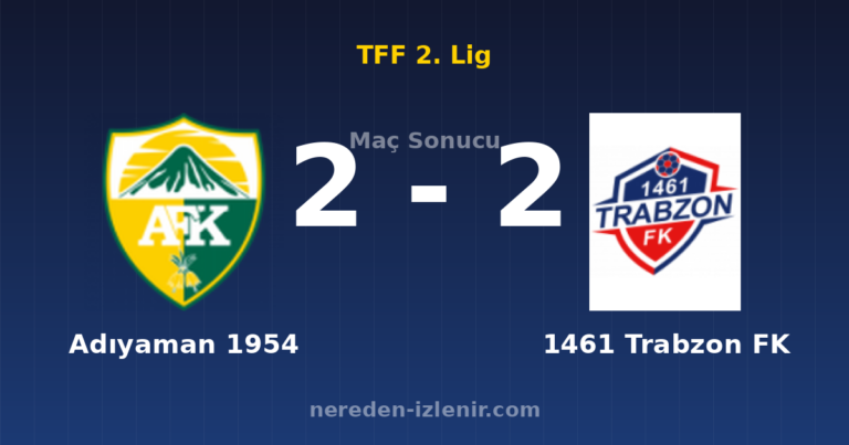 Adıyaman 1954 2-2 1461 Trabzon FK