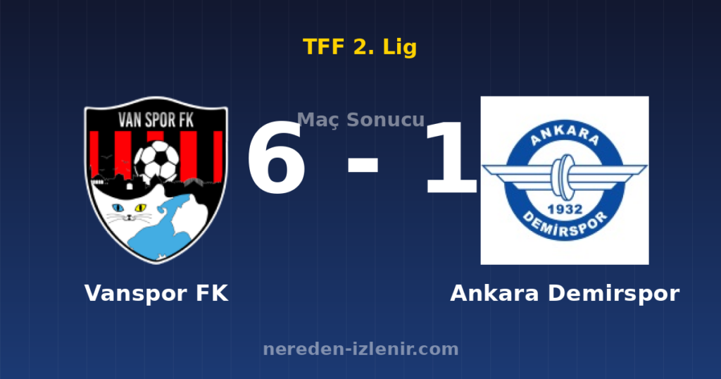 Vanspor FK 6-1 Ankara Demirspor