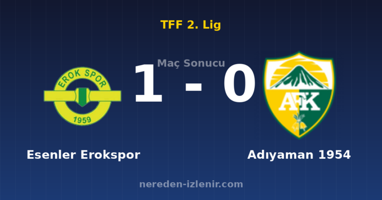 Esenler Erokspor 1-0 Adıyaman 1954