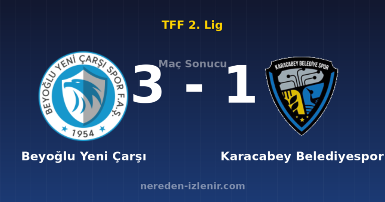Beyoğlu Yeni Çarşı 3-1 Karacabey Belediyespor