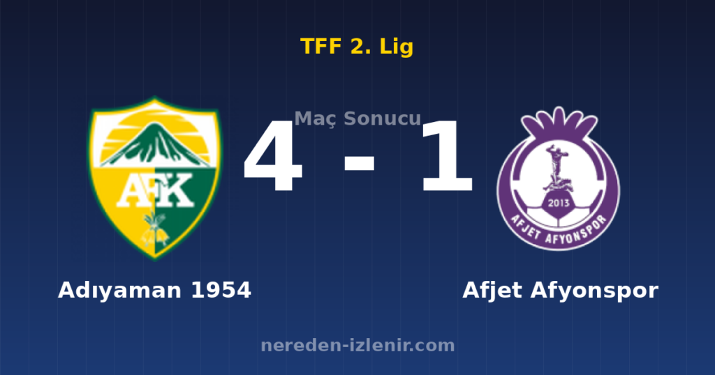 Adıyaman 1954 4-1 Afjet Afyonspor