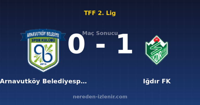 Arnavutköy Belediyespor 0-1 Iğdır FK
