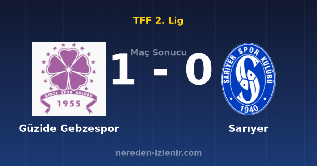 Güzide Gebzespor 1-0 Sarıyer
