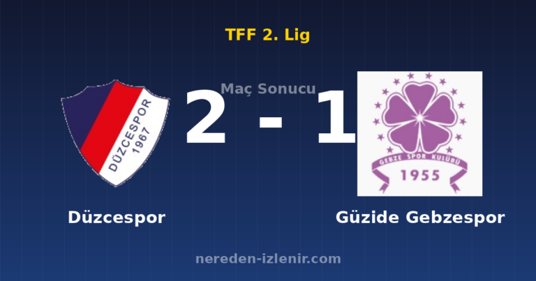 Düzcespor 2-1 Güzide Gebzespor
