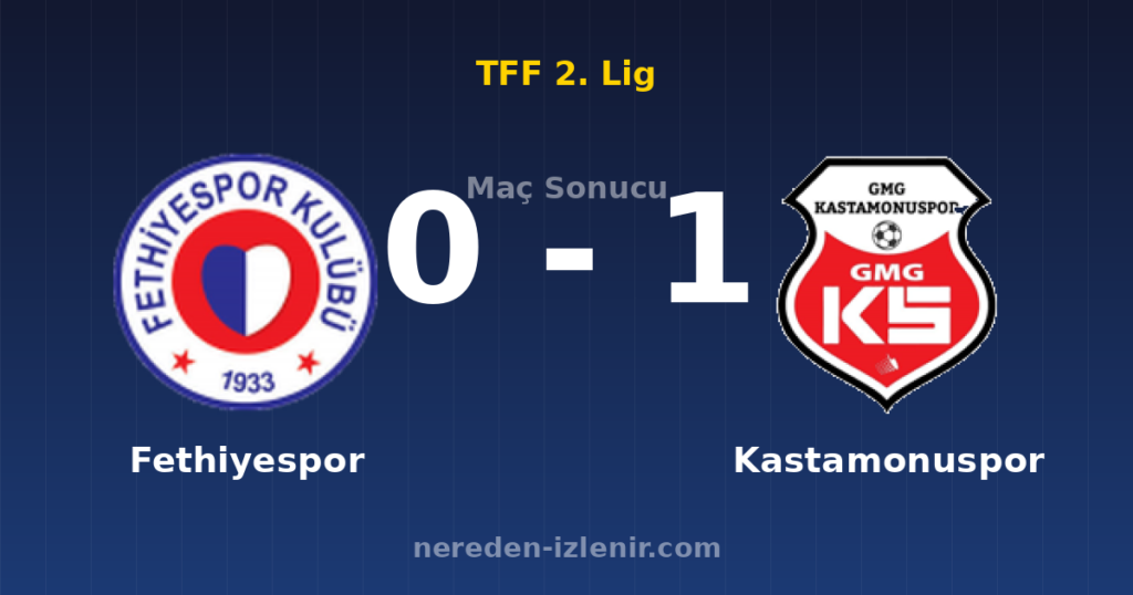 Fethiyespor 0-1 Kastamonuspor