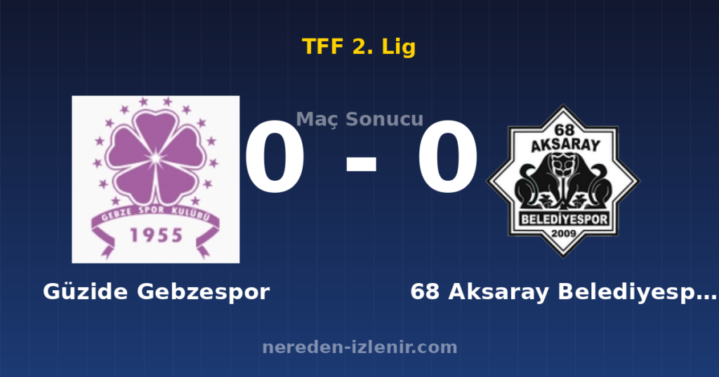 Güzide Gebzespor 0-0 68 Aksaray Belediyespor