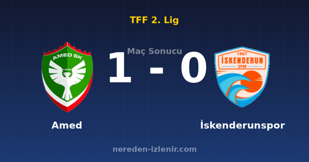 Amed 1-0 İskenderunspor