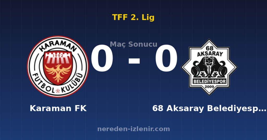 Karaman FK 0-0 68 Aksaray Belediyespor