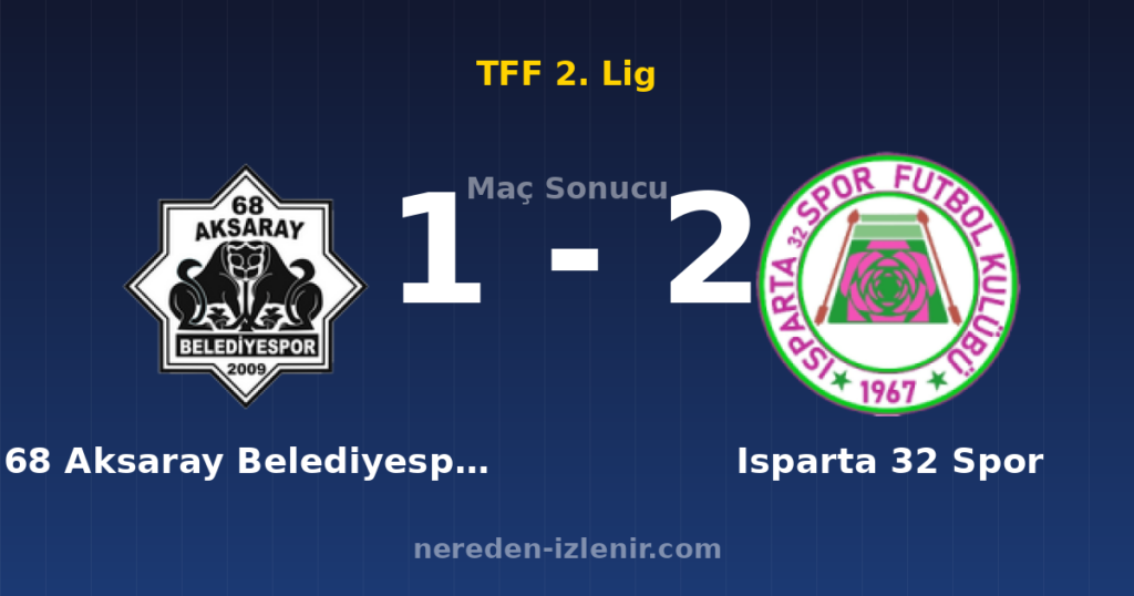68 Aksaray Belediyespor 1-2 Isparta 32 Spor