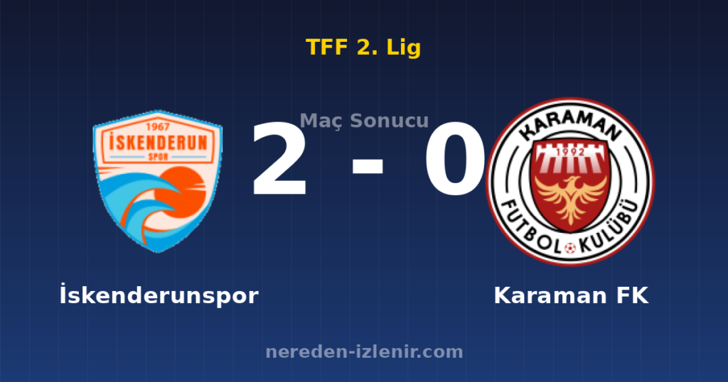 İskenderunspor 2-0 Karaman FK