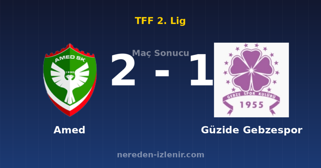 Amed 2-1 Güzide Gebzespor