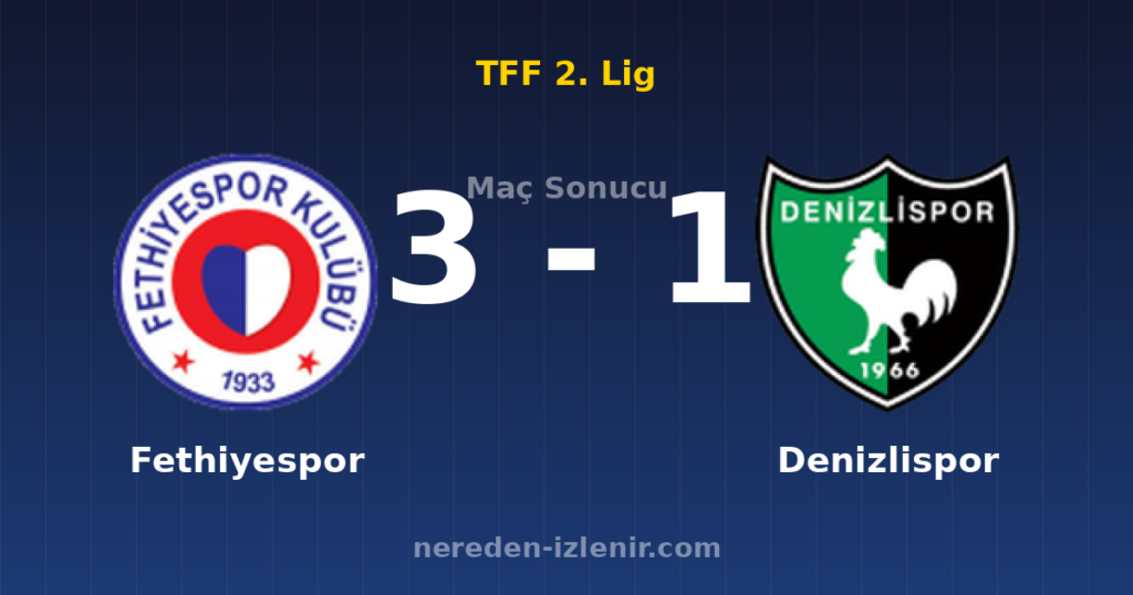 Fethiyespor 3-1 Denizlispor