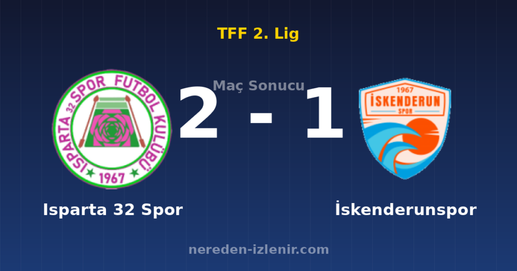 Isparta 32 Spor 2-1 İskenderunspor