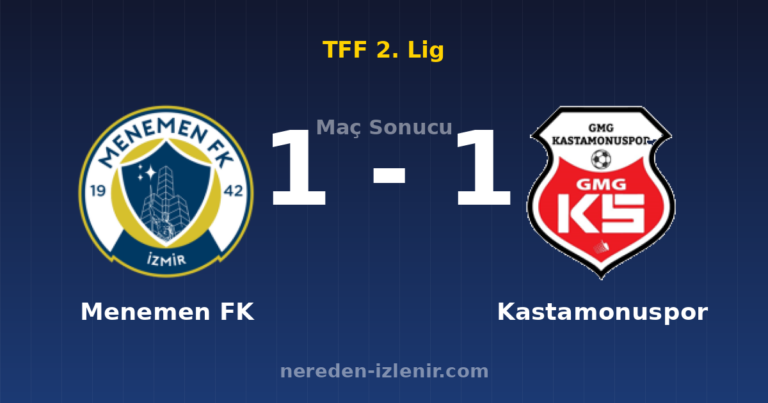 Menemen FK 1-1 Kastamonuspor