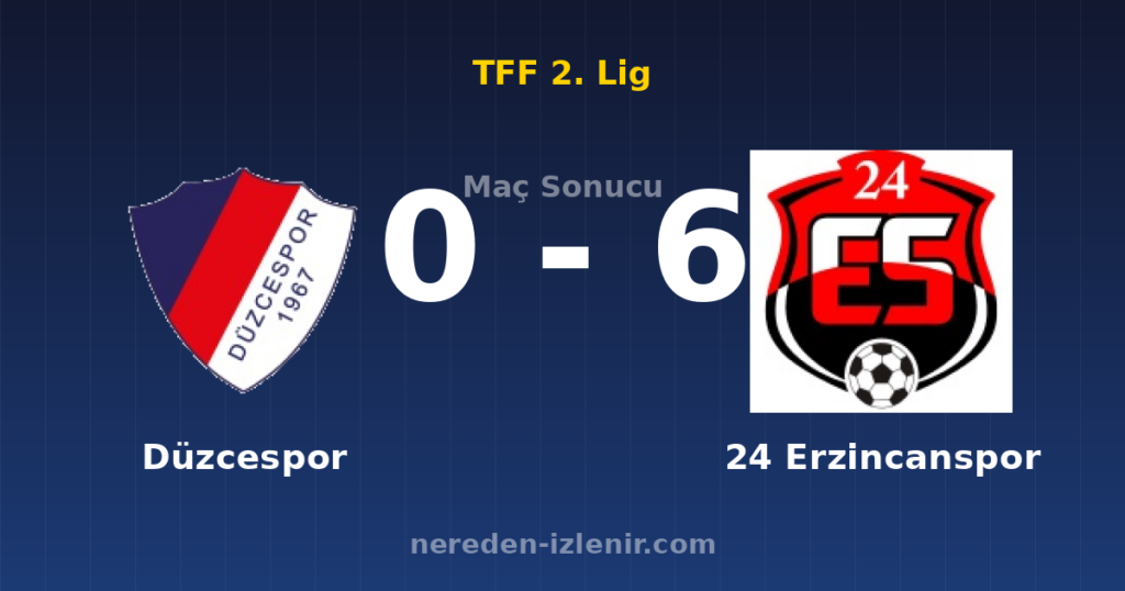 Düzcespor 0-6 24 Erzincanspor