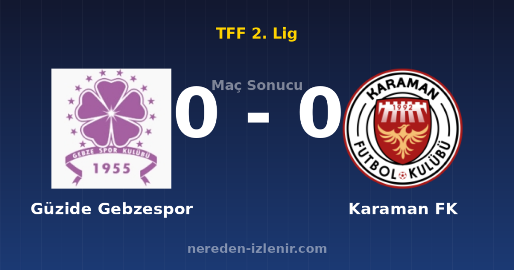 Güzide Gebzespor 0-0 Karaman FK