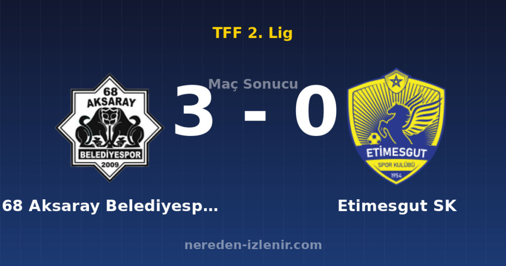 68 Aksaray Belediyespor 3-0 Etimesgut SK
