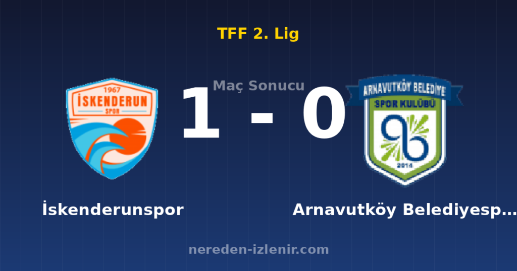 İskenderunspor 1-0 Arnavutköy Belediyespor