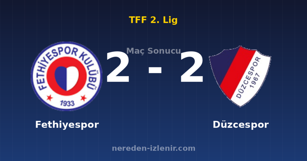 Fethiyespor 2-2 Düzcespor