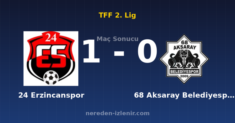 24 Erzincanspor 1-0 68 Aksaray Belediyespor