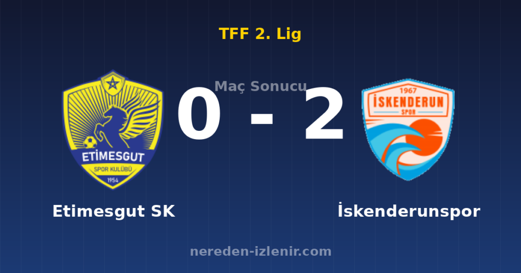 Etimesgut SK 0-2 İskenderunspor