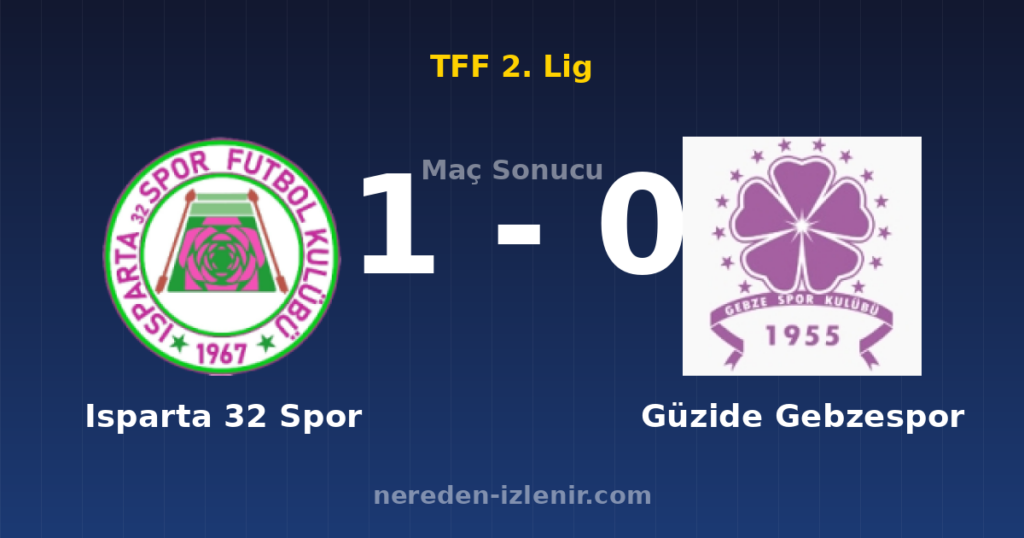 Isparta 32 Spor 1-0 Güzide Gebzespor