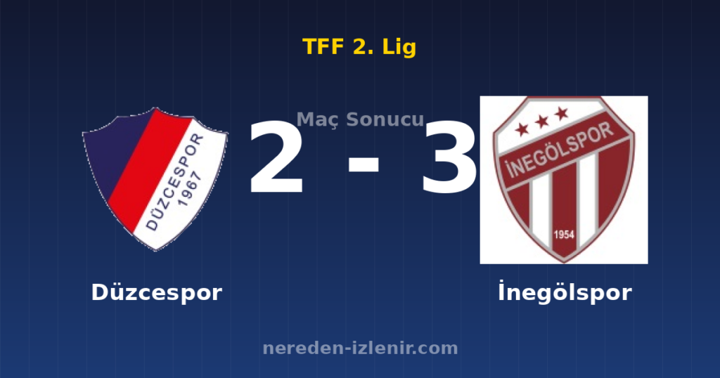 Düzcespor 2-3 İnegölspor