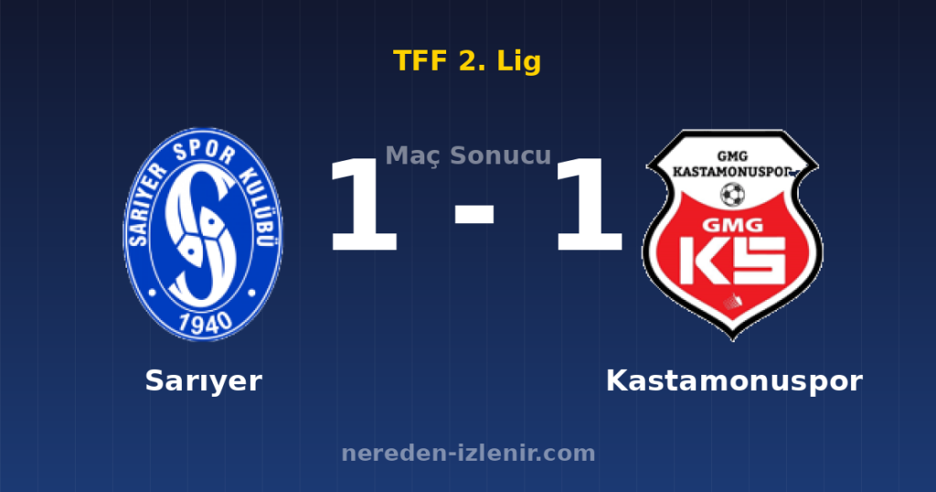 Sarıyer 1-1 Kastamonuspor