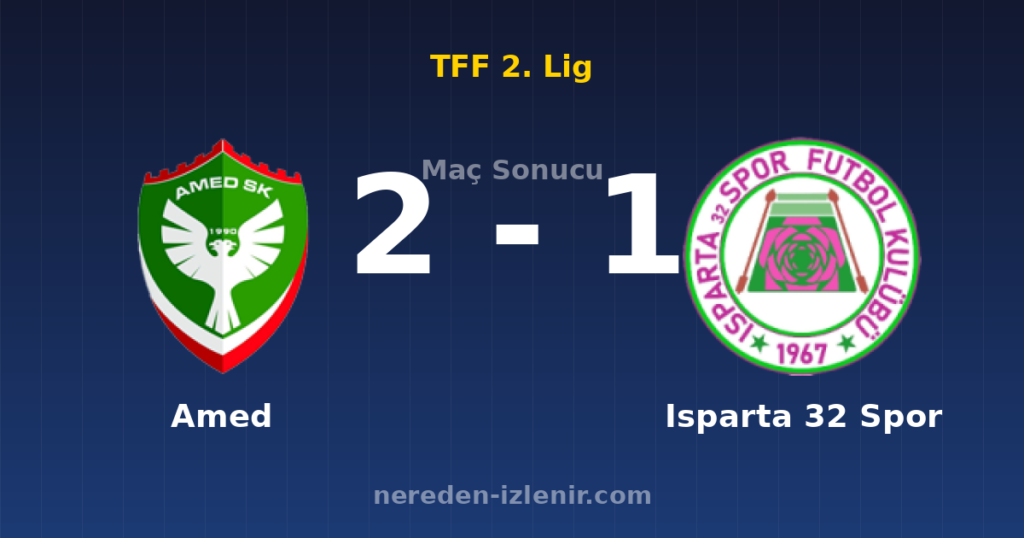 Amed 2-1 Isparta 32 Spor