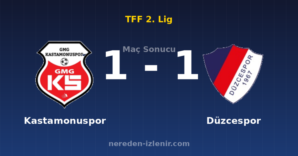 Kastamonuspor 1-1 Düzcespor