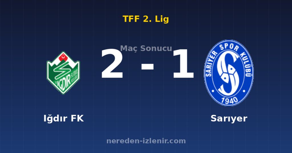Iğdır FK 2-1 Sarıyer