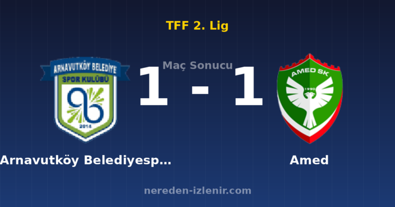 Arnavutköy Belediyespor 1-1 Amed