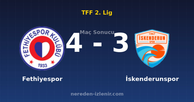 Fethiyespor 4-3 İskenderunspor