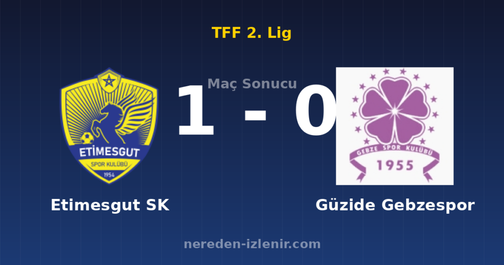 Etimesgut SK 1-0 Güzide Gebzespor