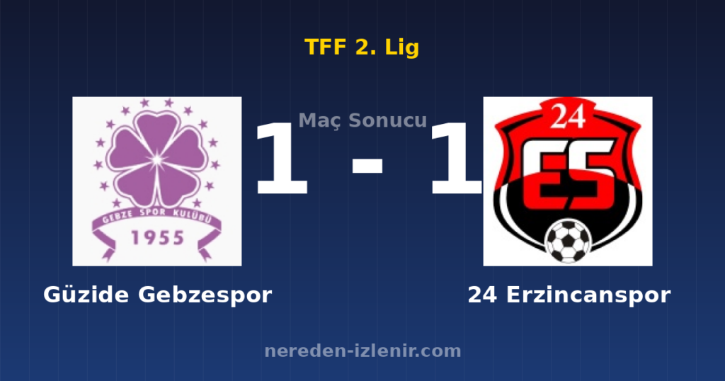 Güzide Gebzespor 1-1 24 Erzincanspor