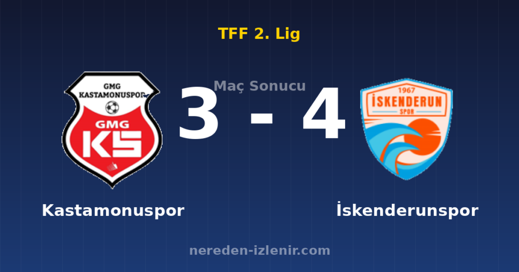 Kastamonuspor 3-4 İskenderunspor