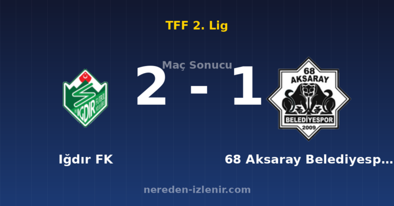 Iğdır FK 2-1 68 Aksaray Belediyespor
