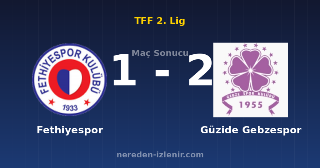 Fethiyespor 1-2 Güzide Gebzespor