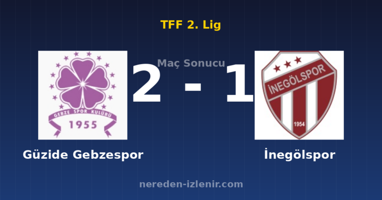 Güzide Gebzespor 2-1 İnegölspor