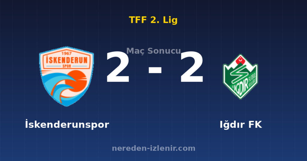 İskenderunspor 2-2 Iğdır FK