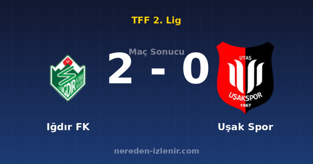 Iğdır FK 2-0 Uşak Spor