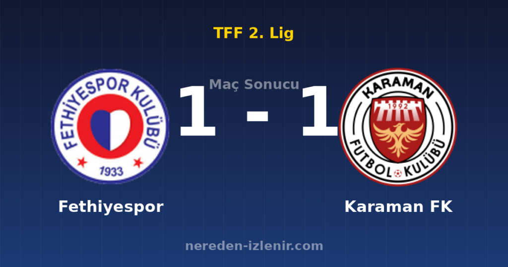 Fethiyespor 1-1 Karaman FK