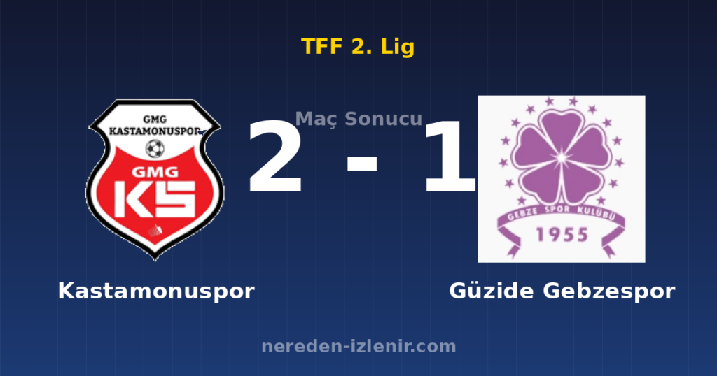 Kastamonuspor 2-1 Güzide Gebzespor