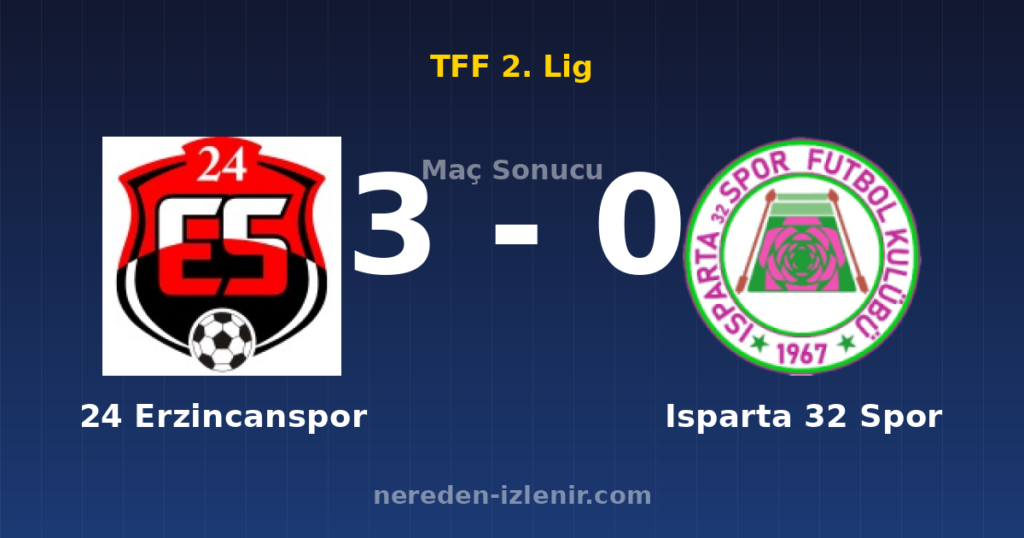 24 Erzincanspor 3-0 Isparta 32 Spor