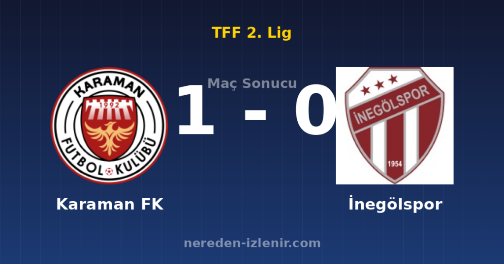 Karaman FK 1-0 İnegölspor