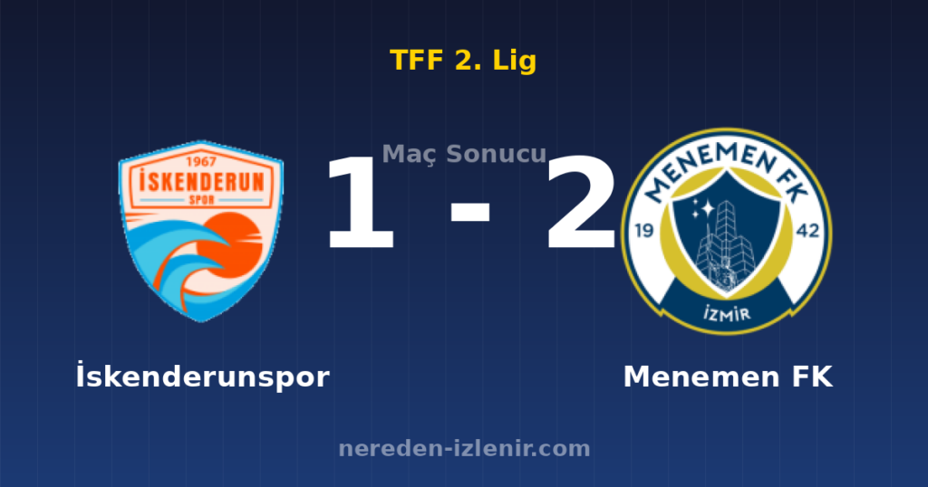 İskenderunspor 1-2 Menemen FK