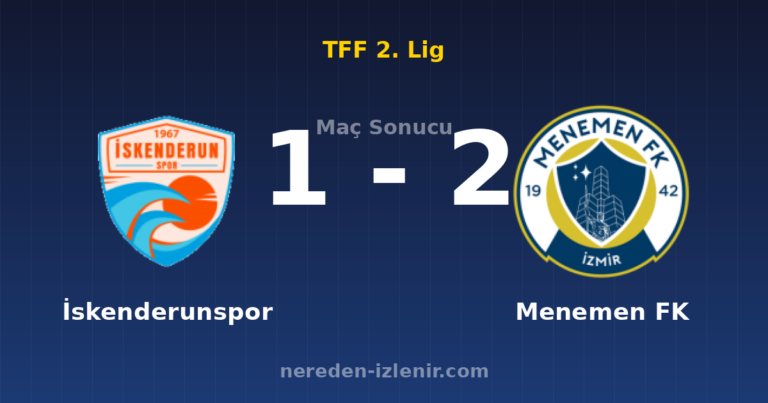 İskenderunspor 1-2 Menemen FK