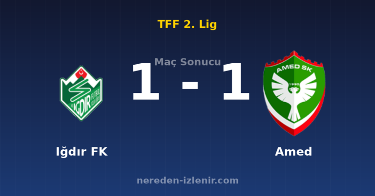 Iğdır FK 1-1 Amed