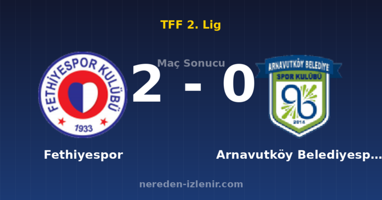 Fethiyespor 2-0 Arnavutköy Belediyespor
