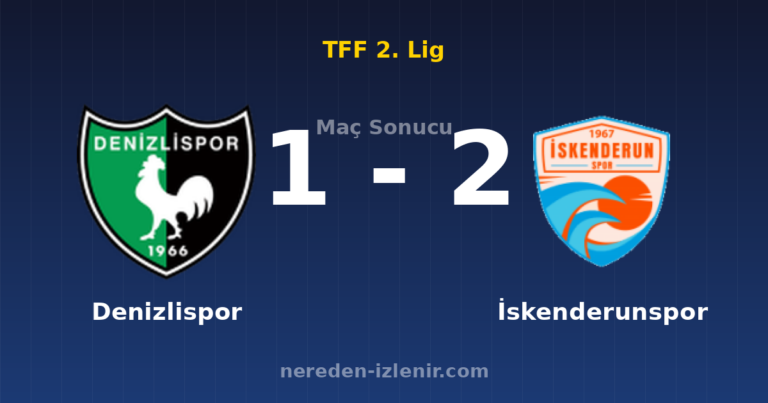 Denizlispor 1-2 İskenderunspor